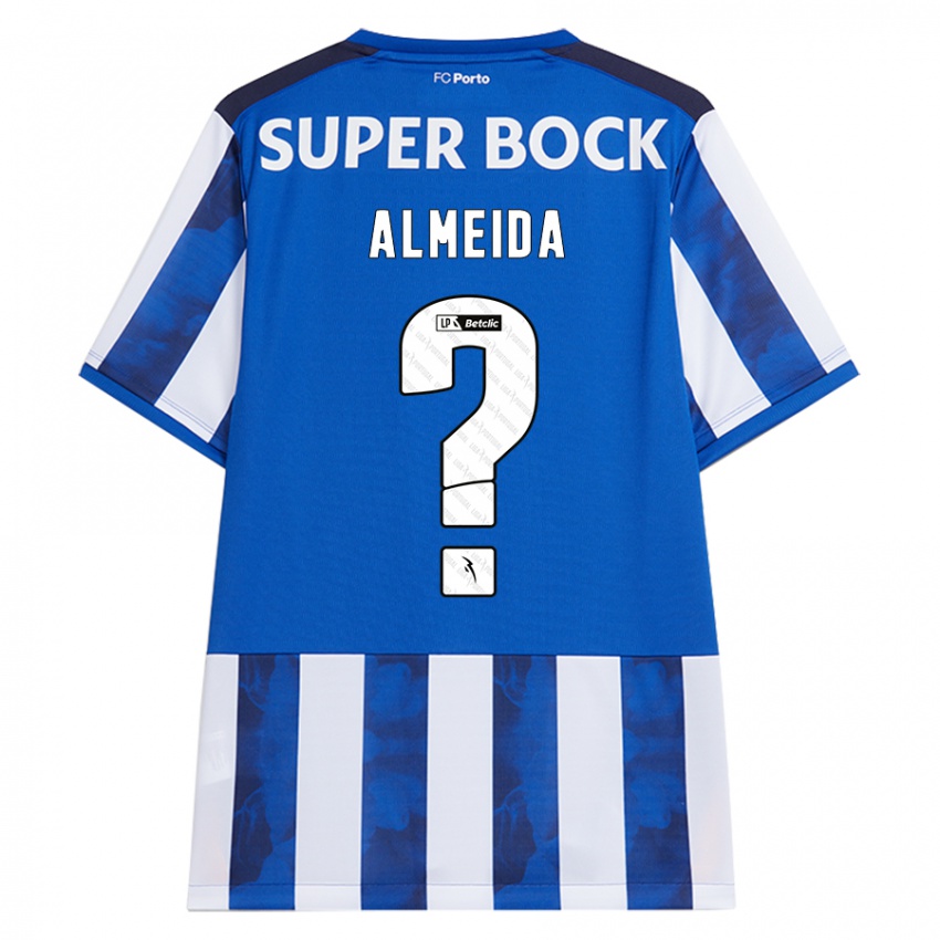 Kinder Tomé Almeida #0 Blau Weiß Heimtrikot Trikot 2024/25 T-Shirt