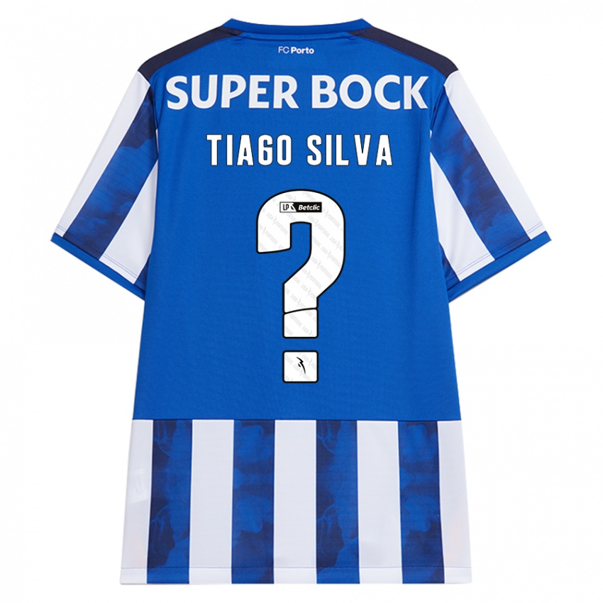 Kinder Tiago Silva #0 Blau Weiß Heimtrikot Trikot 2024/25 T-Shirt