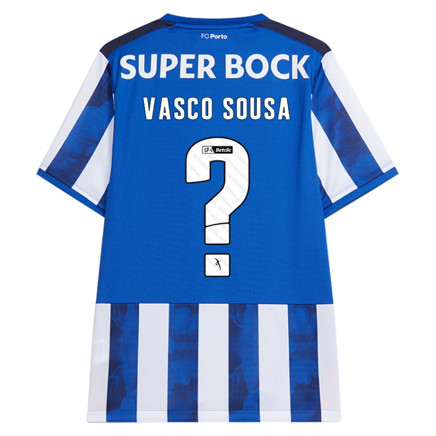 Kinder Vasco Sousa #0 Blau Weiß Heimtrikot Trikot 2024/25 T-Shirt