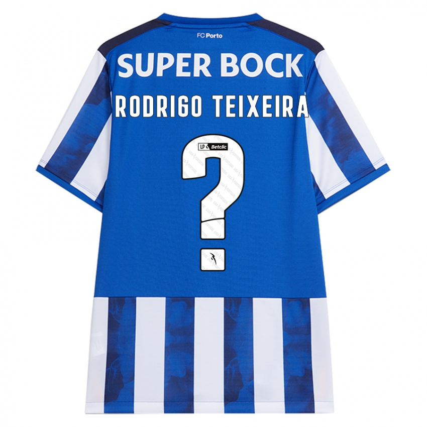 Kinder Rodrigo Teixeira #0 Blau Weiß Heimtrikot Trikot 2024/25 T-Shirt