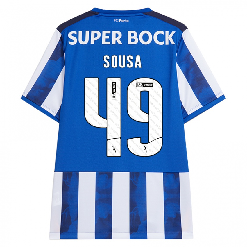 Kinder Gonçalo Sousa #49 Blau Weiß Heimtrikot Trikot 2024/25 T-Shirt