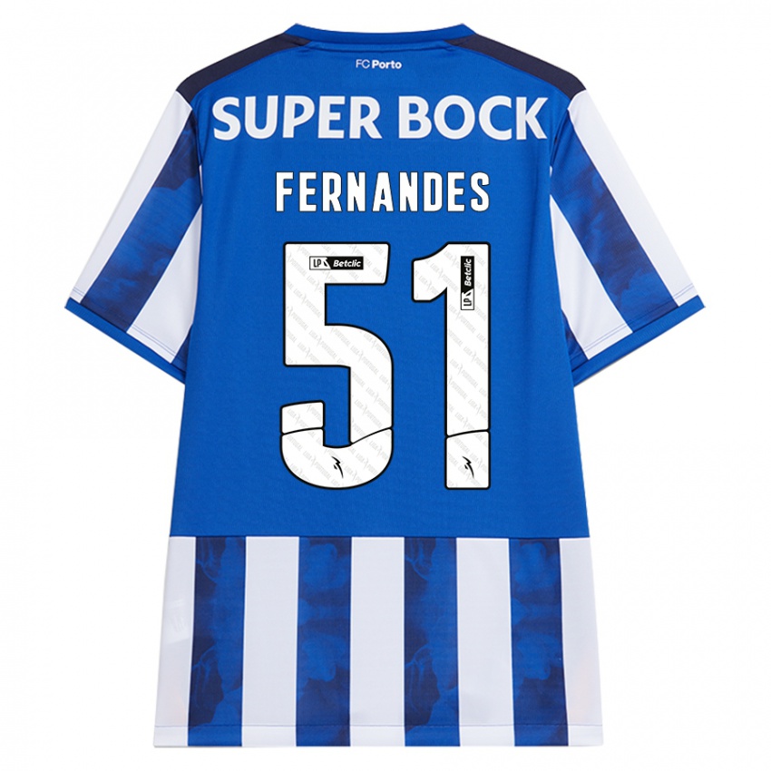 Kinder Diogo Fernandes #51 Blau Weiß Heimtrikot Trikot 2024/25 T-Shirt