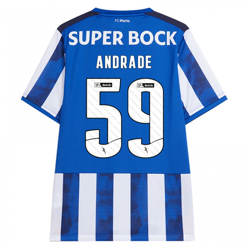 Kinder Tiago Andrade #59 Blau Weiß Heimtrikot Trikot 2024/25 T-Shirt