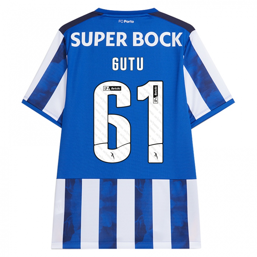 Kinder Denis Gutu #61 Blau Weiß Heimtrikot Trikot 2024/25 T-Shirt