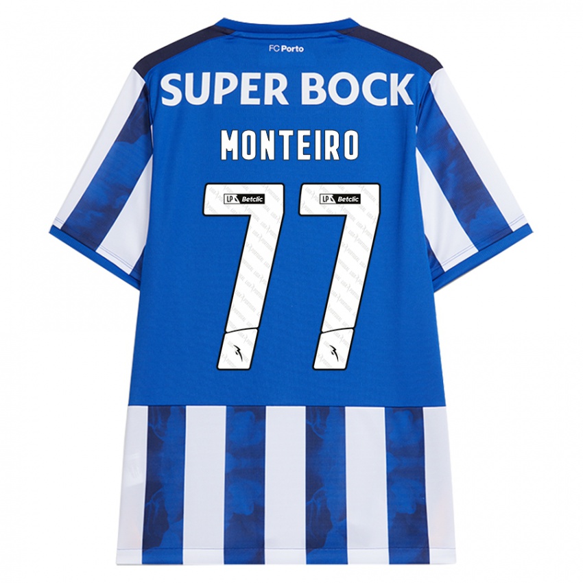 Kinder Rui Monteiro #77 Blau Weiß Heimtrikot Trikot 2024/25 T-Shirt