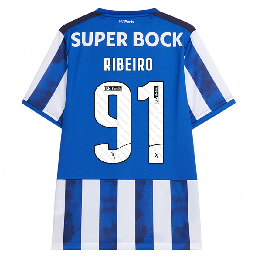 Kinder Gonçalo Ribeiro #91 Blau Weiß Heimtrikot Trikot 2024/25 T-Shirt