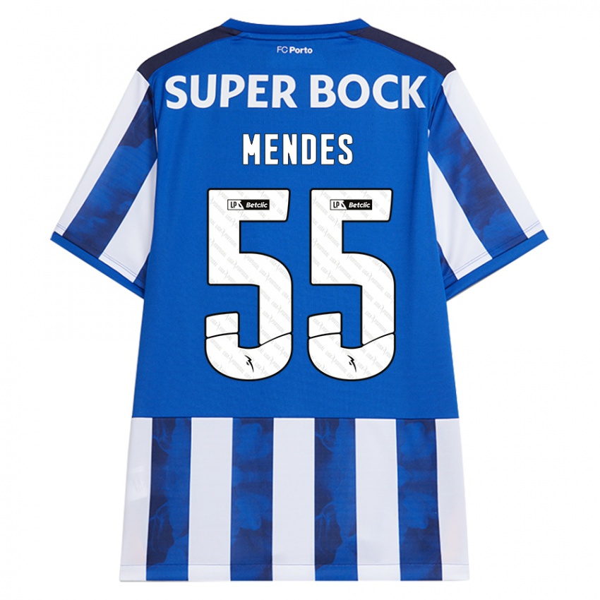 Kinder Joao Mendes #55 Blau Weiß Heimtrikot Trikot 2024/25 T-Shirt