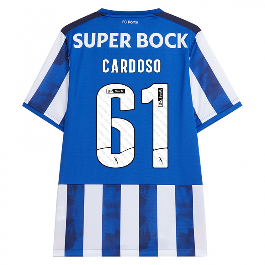 Kinder Ivan Cardoso #61 Blau Weiß Heimtrikot Trikot 2024/25 T-Shirt