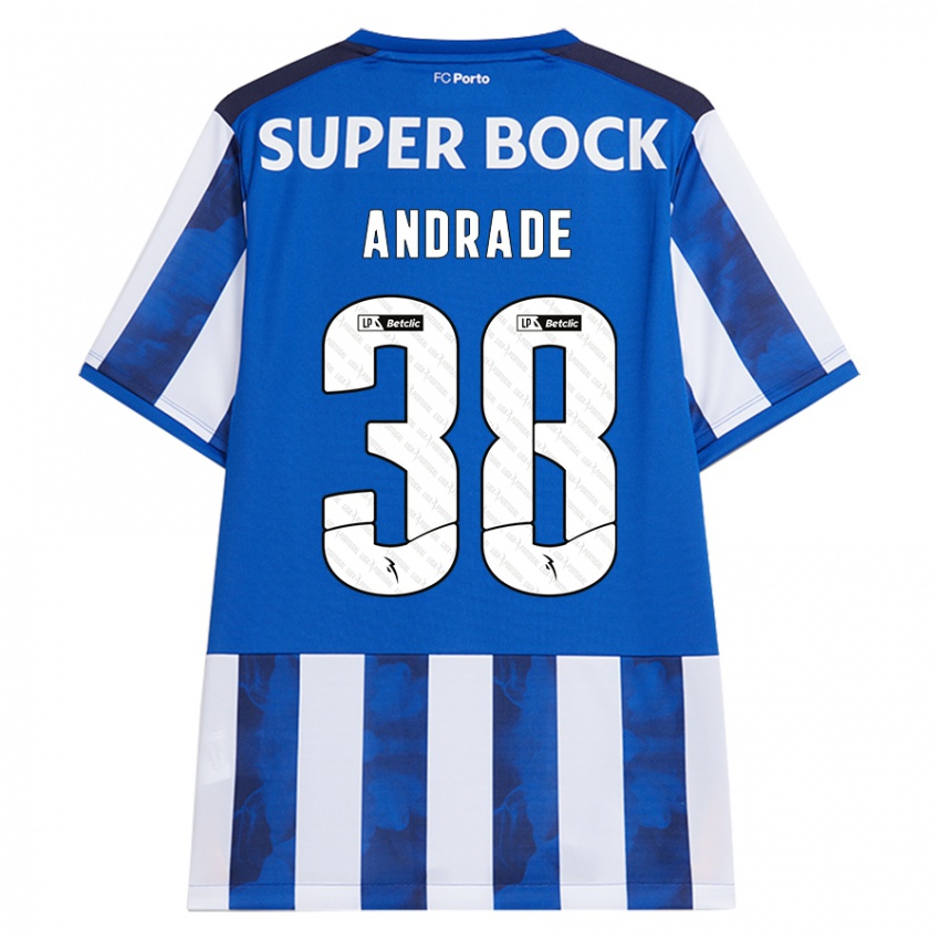 Kinder Fernando Andrade #38 Blau Weiß Heimtrikot Trikot 2024/25 T-Shirt