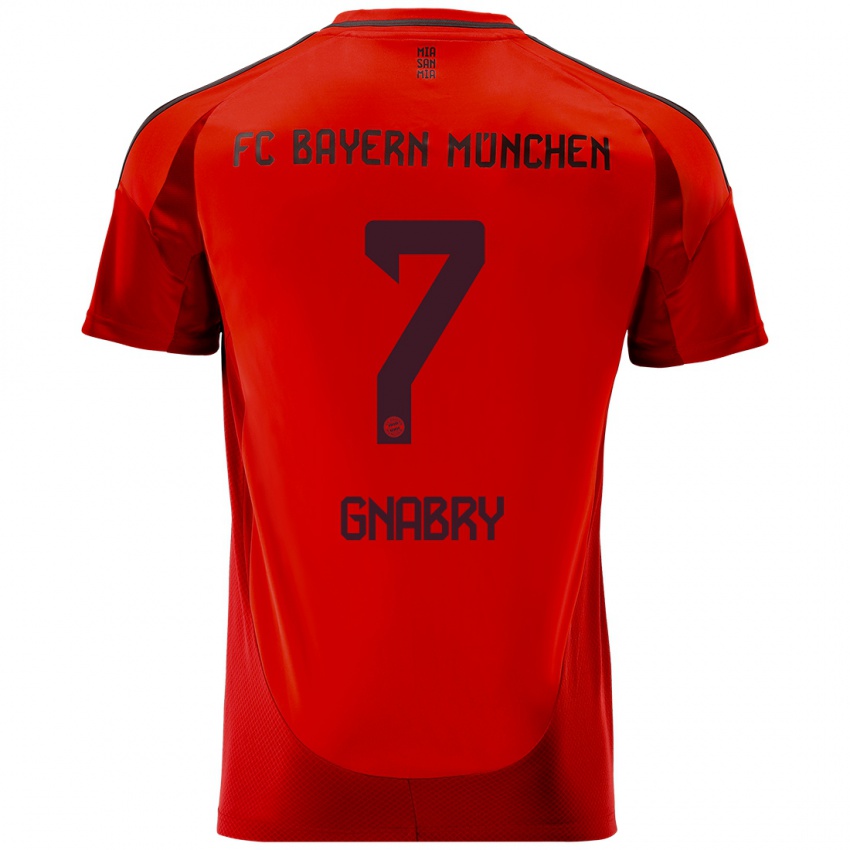 Kinder Serge Gnabry #7 Rot Heimtrikot Trikot 2024/25 T-Shirt