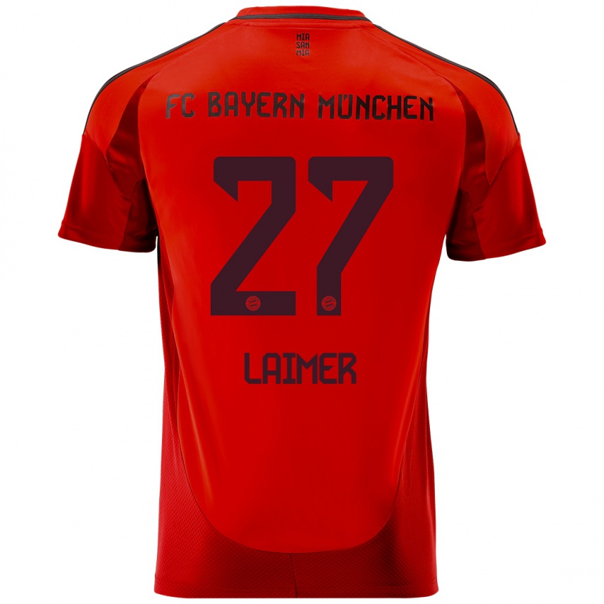 Kinder Konrad Laimer #27 Rot Heimtrikot Trikot 2024/25 T-Shirt