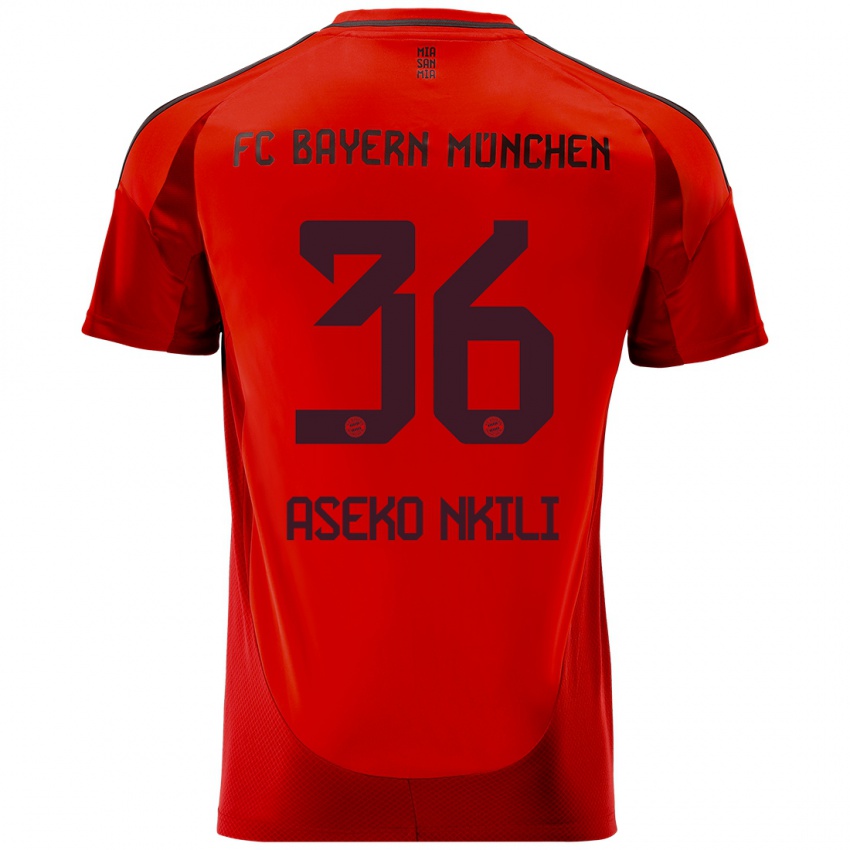 Kinder Noel Aseko Nkili #36 Rot Heimtrikot Trikot 2024/25 T-Shirt