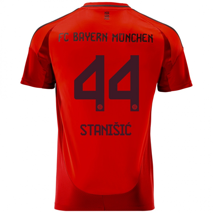 Kinder Josip Stanisic #44 Rot Heimtrikot Trikot 2024/25 T-Shirt