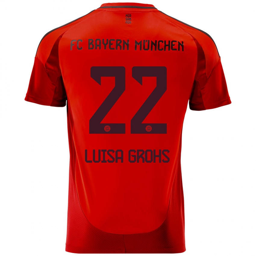 Kinder Maria Luisa Grohs #22 Rot Heimtrikot Trikot 2024/25 T-Shirt