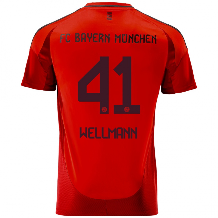 Kinder Anna Wellmann #41 Rot Heimtrikot Trikot 2024/25 T-Shirt