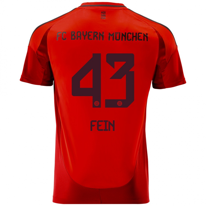 Kinder Adrian Fein #43 Rot Heimtrikot Trikot 2024/25 T-Shirt