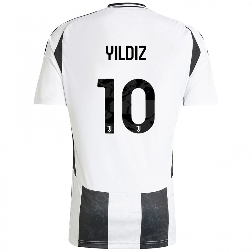 Kinder Kenan Yildiz #10 Weiß Schwarz Heimtrikot Trikot 2024/25 T-Shirt