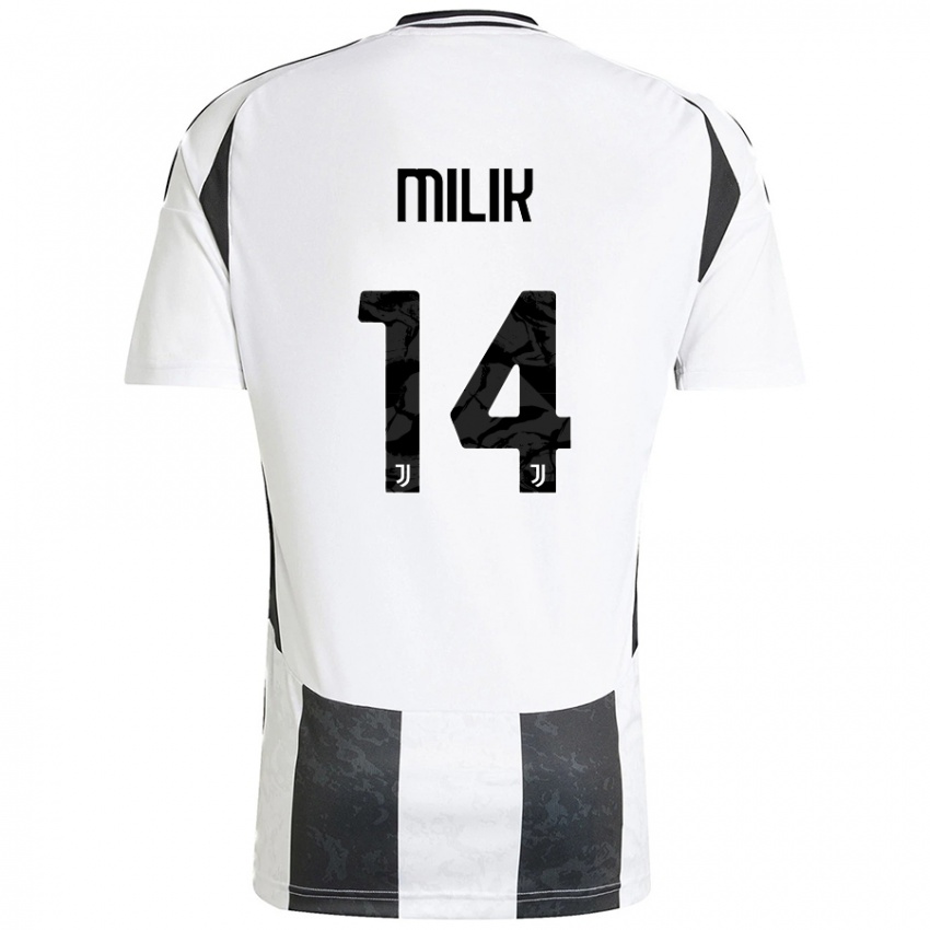 Kinder Arkadiusz Milik #14 Weiß Schwarz Heimtrikot Trikot 2024/25 T-Shirt