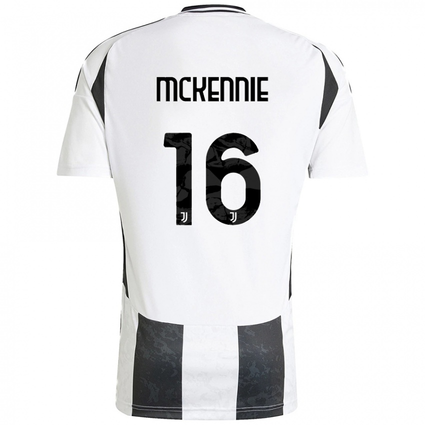 Kinder Weston Mckennie #16 Weiß Schwarz Heimtrikot Trikot 2024/25 T-Shirt