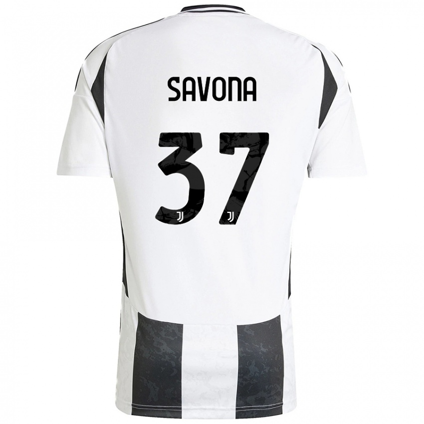 Kinder Nicolo Savona #37 Weiß Schwarz Heimtrikot Trikot 2024/25 T-Shirt