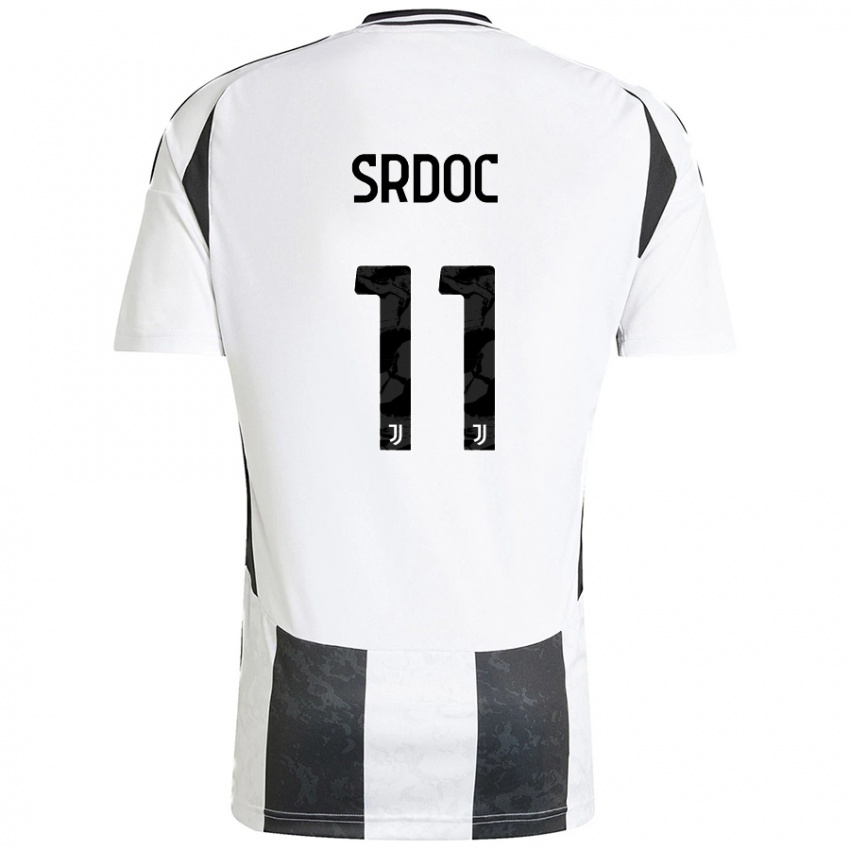 Kinder Ivano Srdoc #11 Weiß Schwarz Heimtrikot Trikot 2024/25 T-Shirt