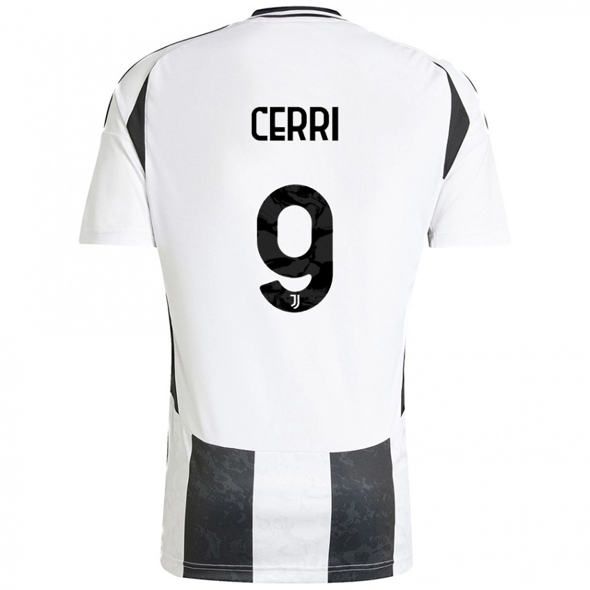 Kinder Leonardo Cerri #9 Weiß Schwarz Heimtrikot Trikot 2024/25 T-Shirt