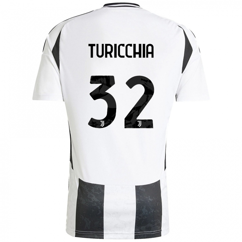 Kinder Riccardo Turicchia #32 Weiß Schwarz Heimtrikot Trikot 2024/25 T-Shirt