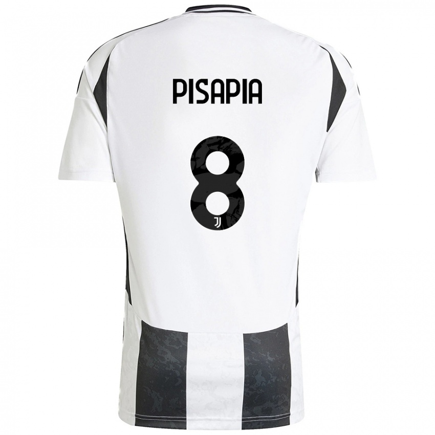 Kinder Luciano Pisapia #8 Weiß Schwarz Heimtrikot Trikot 2024/25 T-Shirt