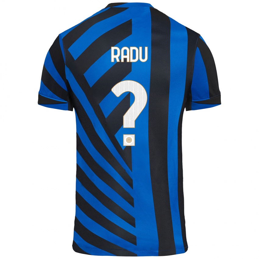 Kinder Andrei Radu #0 Blau Schwarz Heimtrikot Trikot 2024/25 T-Shirt