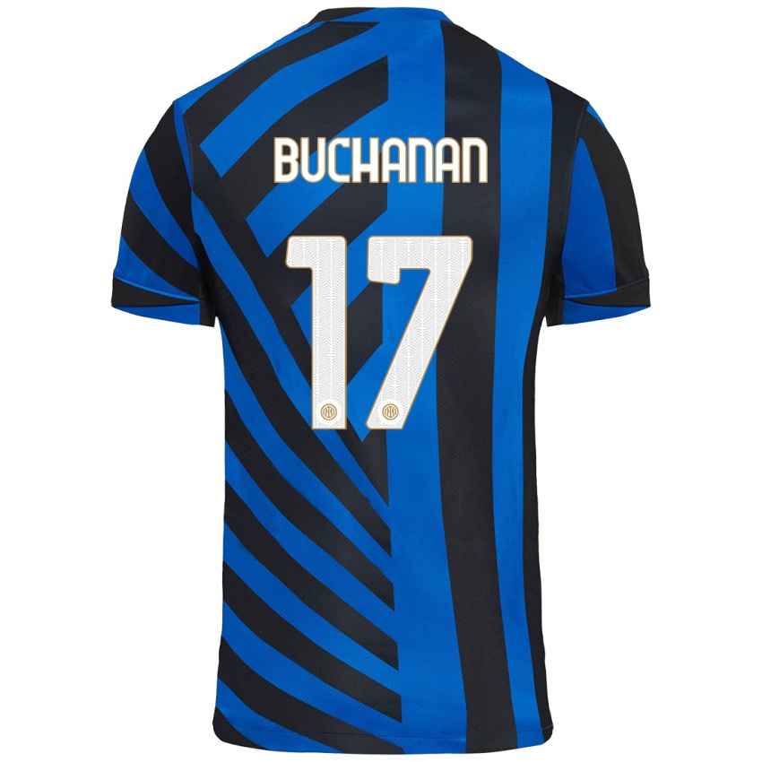 Kinder Tajon Buchanan #17 Blau Schwarz Heimtrikot Trikot 2024/25 T-Shirt