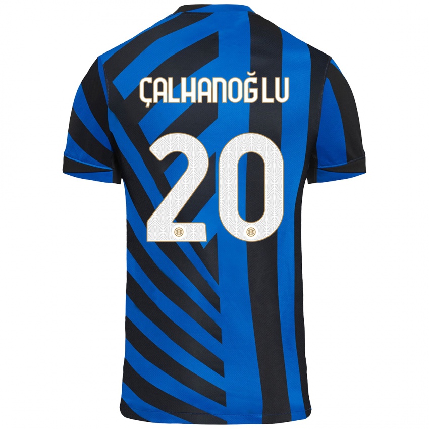 Kinder Hakan Calhanoglu #20 Blau Schwarz Heimtrikot Trikot 2024/25 T-Shirt