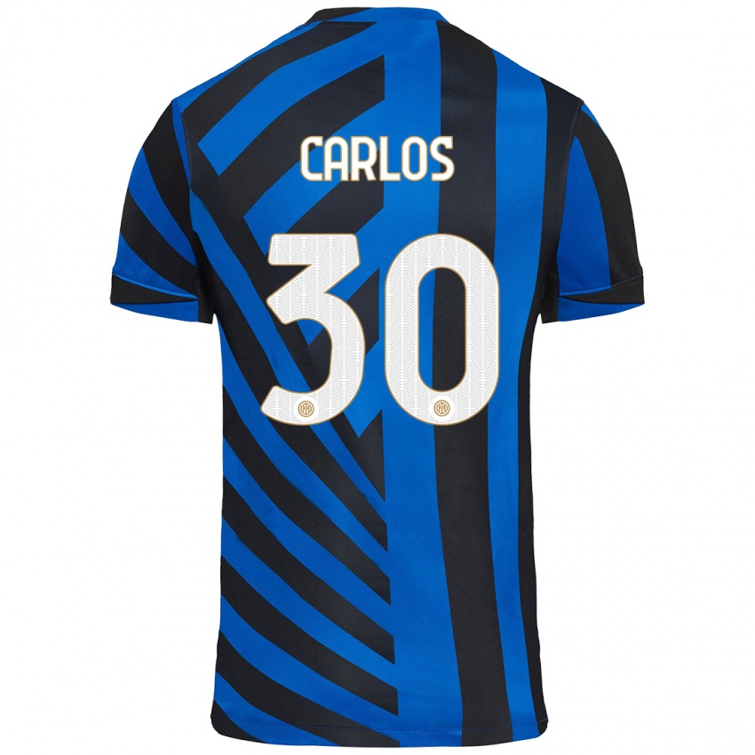 Kinder Carlos Augusto #30 Blau Schwarz Heimtrikot Trikot 2024/25 T-Shirt