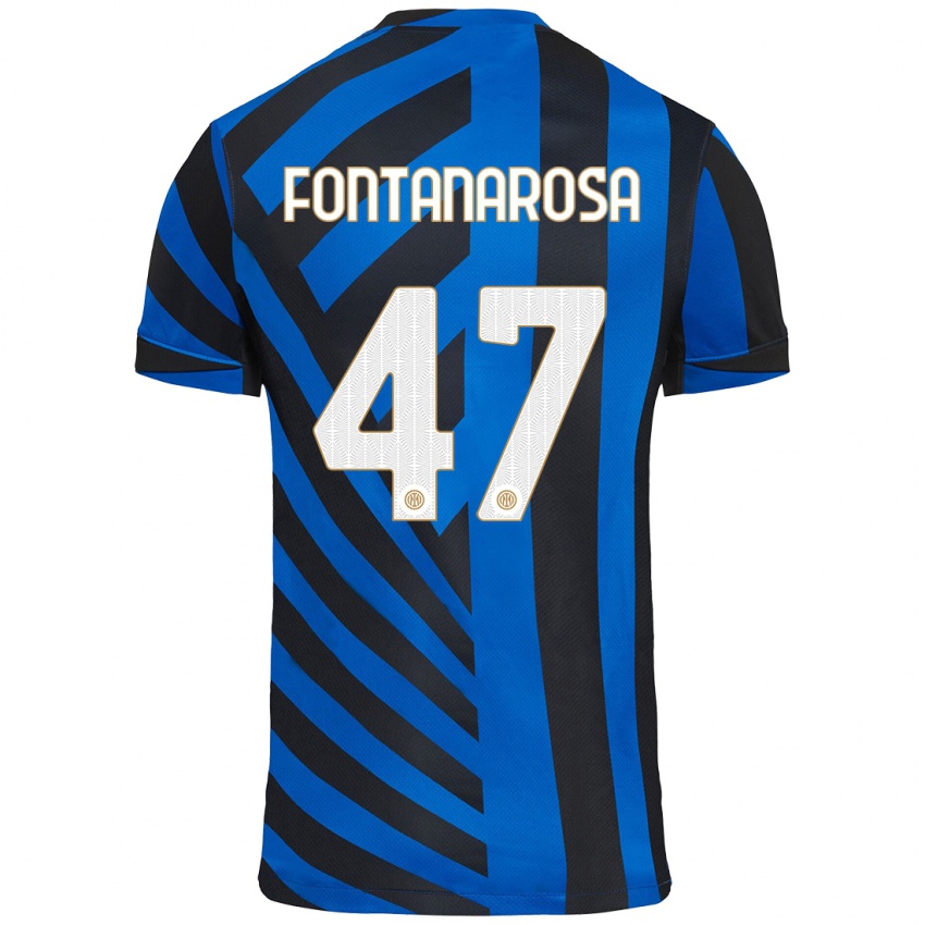 Kinder Alessandro Fontanarosa #47 Blau Schwarz Heimtrikot Trikot 2024/25 T-Shirt