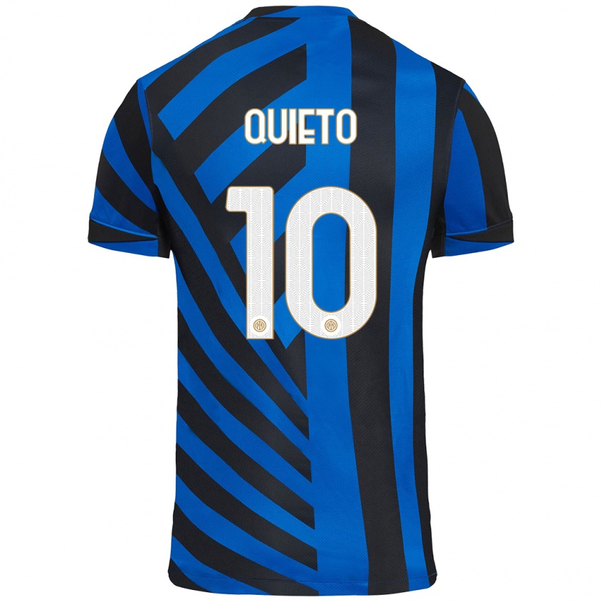 Kinder Daniele Quieto #10 Blau Schwarz Heimtrikot Trikot 2024/25 T-Shirt