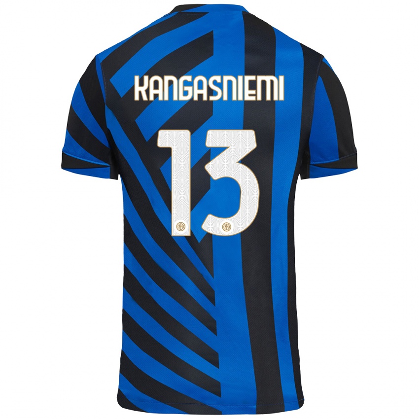 Kinder Ilari Kangasniemi #13 Blau Schwarz Heimtrikot Trikot 2024/25 T-Shirt