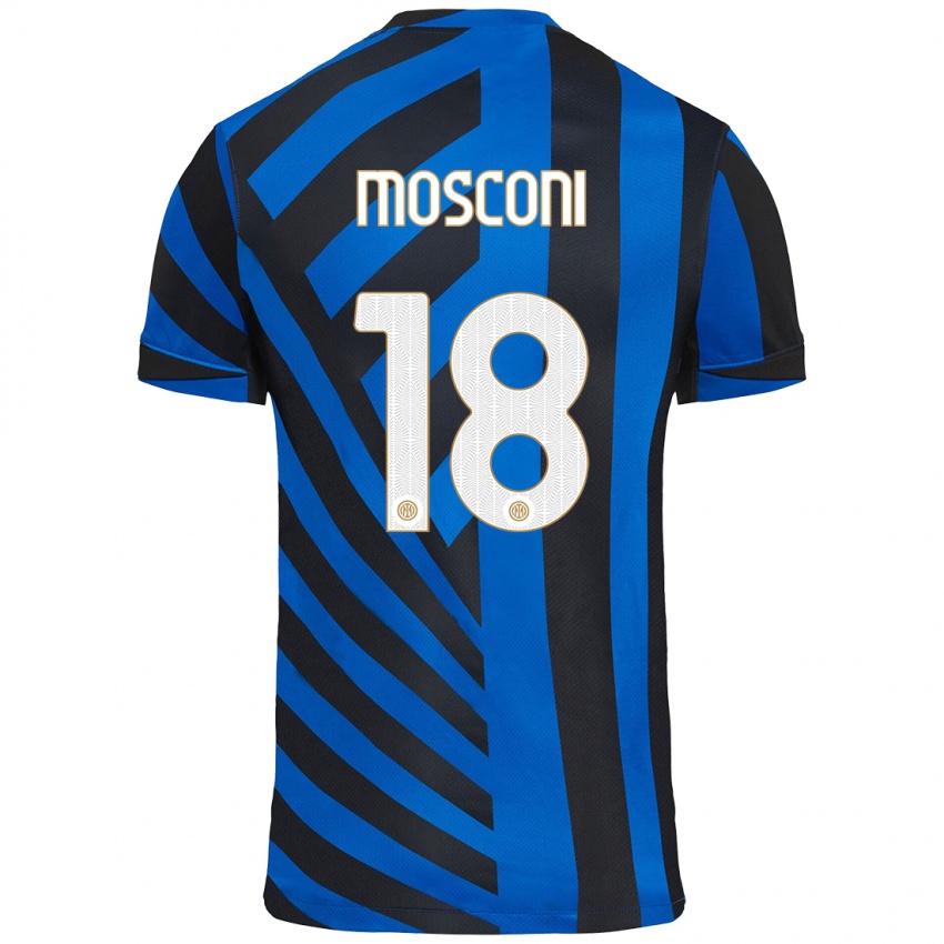 Kinder Mattia Mosconi #18 Blau Schwarz Heimtrikot Trikot 2024/25 T-Shirt