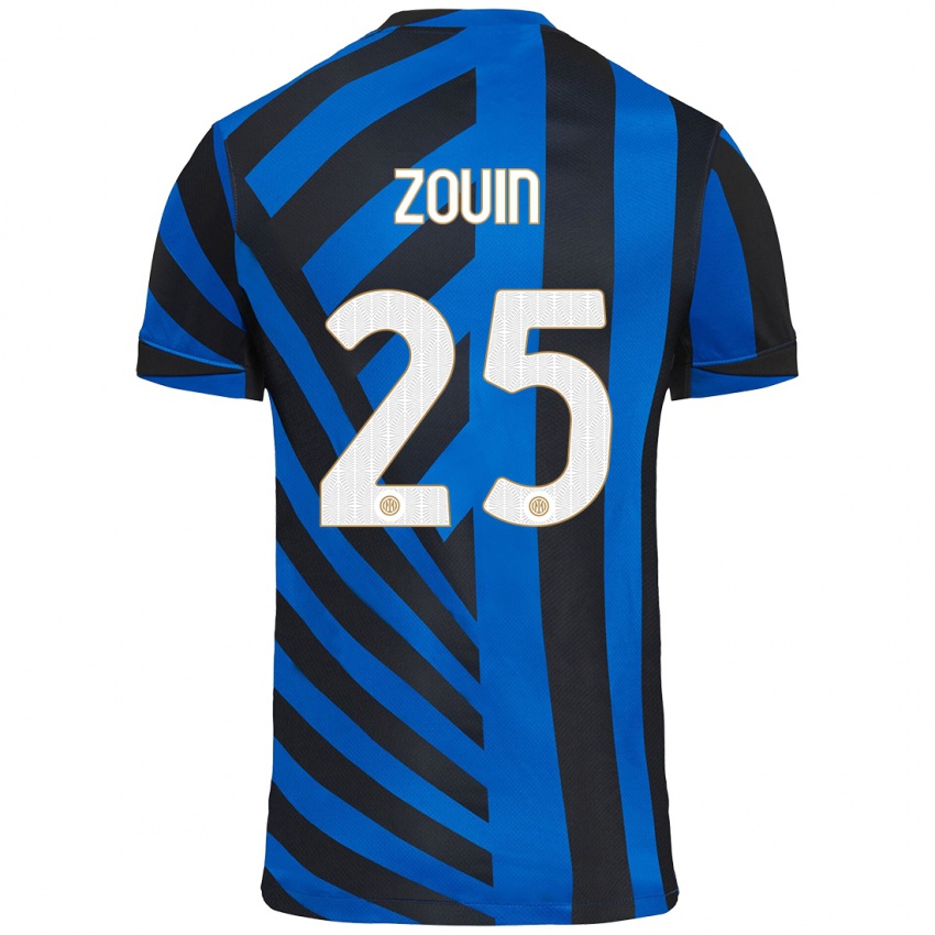 Kinder Aymen Zouin #25 Blau Schwarz Heimtrikot Trikot 2024/25 T-Shirt