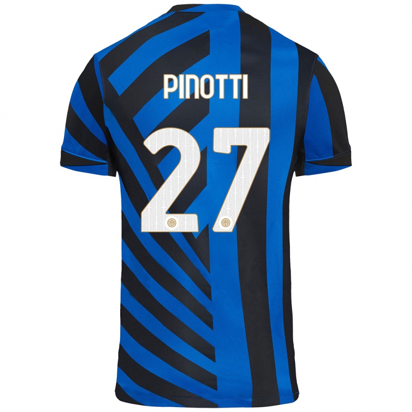 Kinder Manuel Pinotti #27 Blau Schwarz Heimtrikot Trikot 2024/25 T-Shirt