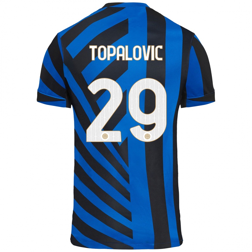 Kinder Luka Topalovic #29 Blau Schwarz Heimtrikot Trikot 2024/25 T-Shirt