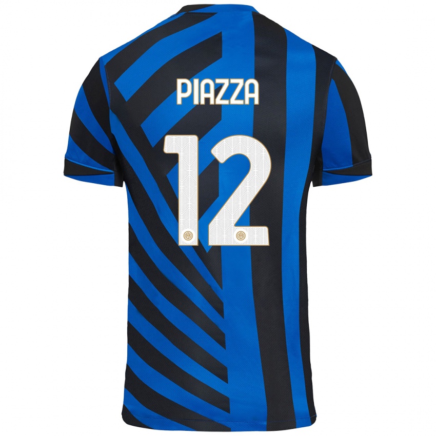 Kinder Alessia Piazza #12 Blau Schwarz Heimtrikot Trikot 2024/25 T-Shirt