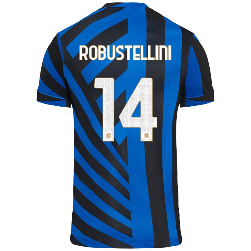 Kinder Chiara Robustellini #14 Blau Schwarz Heimtrikot Trikot 2024/25 T-Shirt