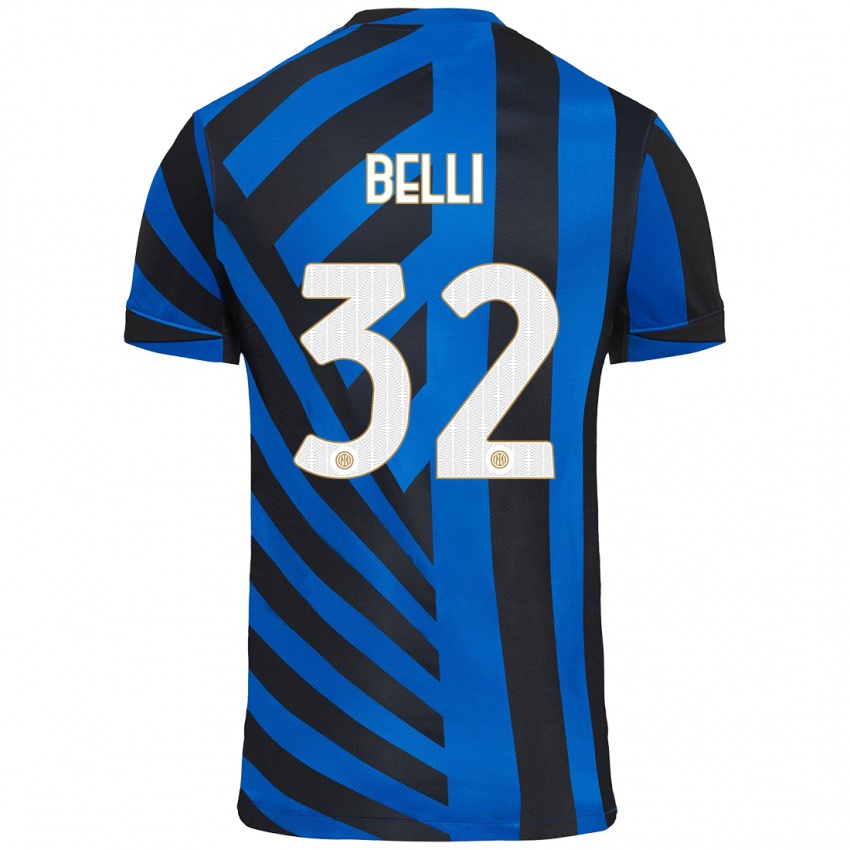 Kinder Elena Belli #32 Blau Schwarz Heimtrikot Trikot 2024/25 T-Shirt