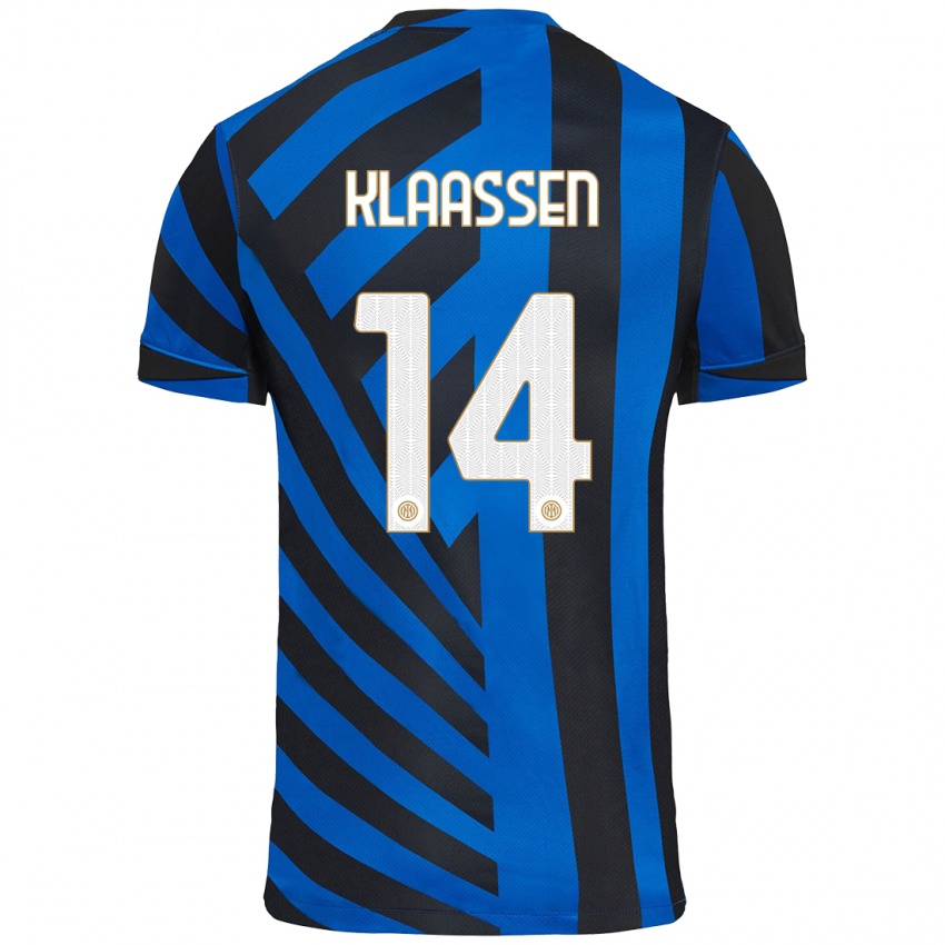 Kinder Davy Klaassen #14 Blau Schwarz Heimtrikot Trikot 2024/25 T-Shirt