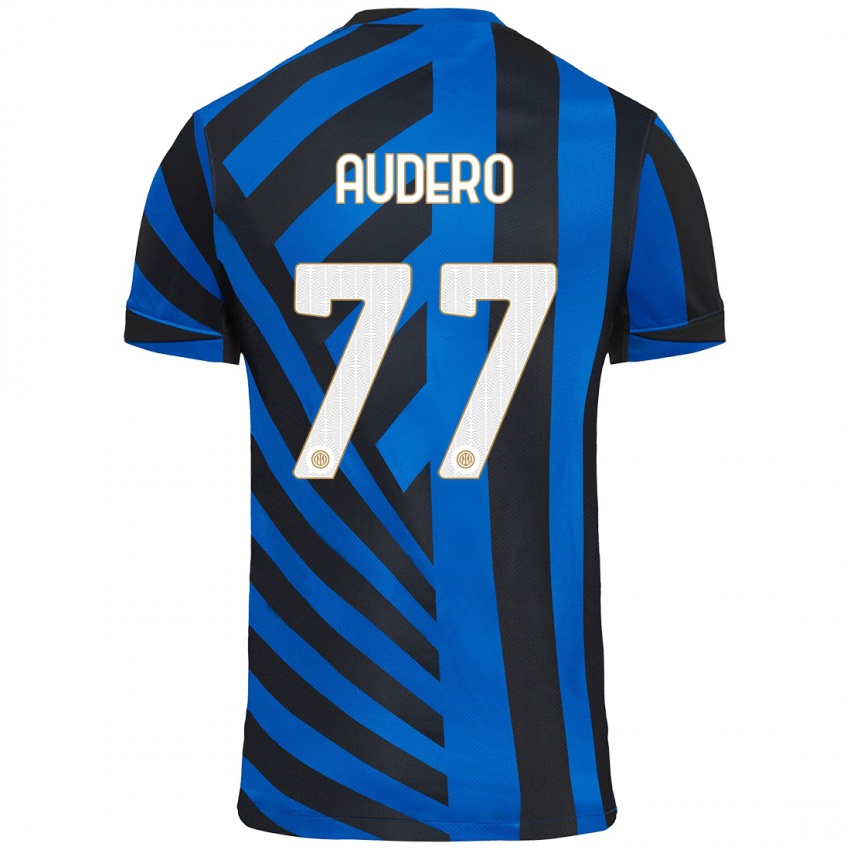 Kinder Emil Audero #77 Blau Schwarz Heimtrikot Trikot 2024/25 T-Shirt