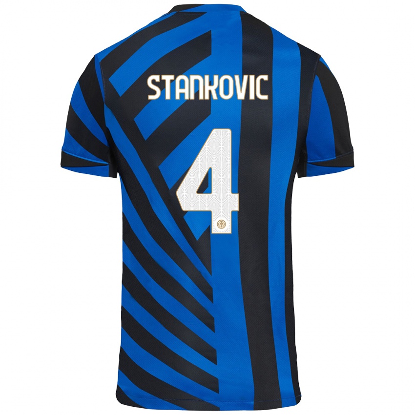 Kinder Aleksandar Stankovic #4 Blau Schwarz Heimtrikot Trikot 2024/25 T-Shirt