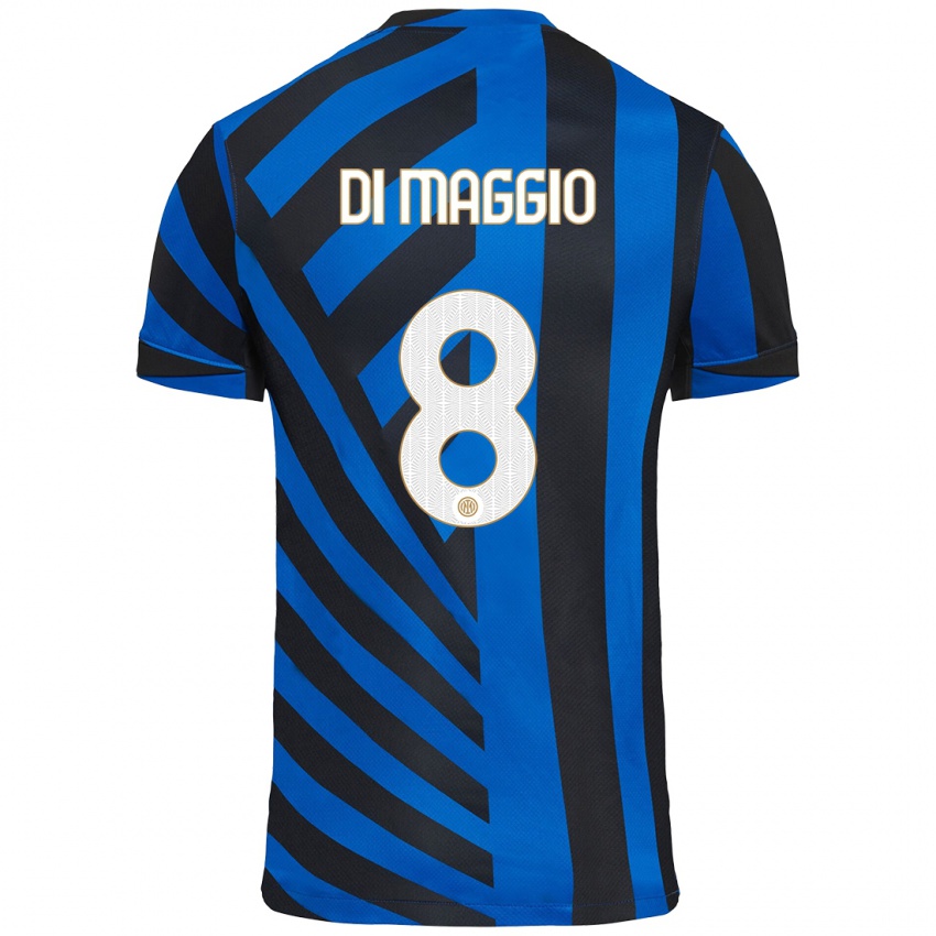 Kinder Luca Di Maggio #8 Blau Schwarz Heimtrikot Trikot 2024/25 T-Shirt