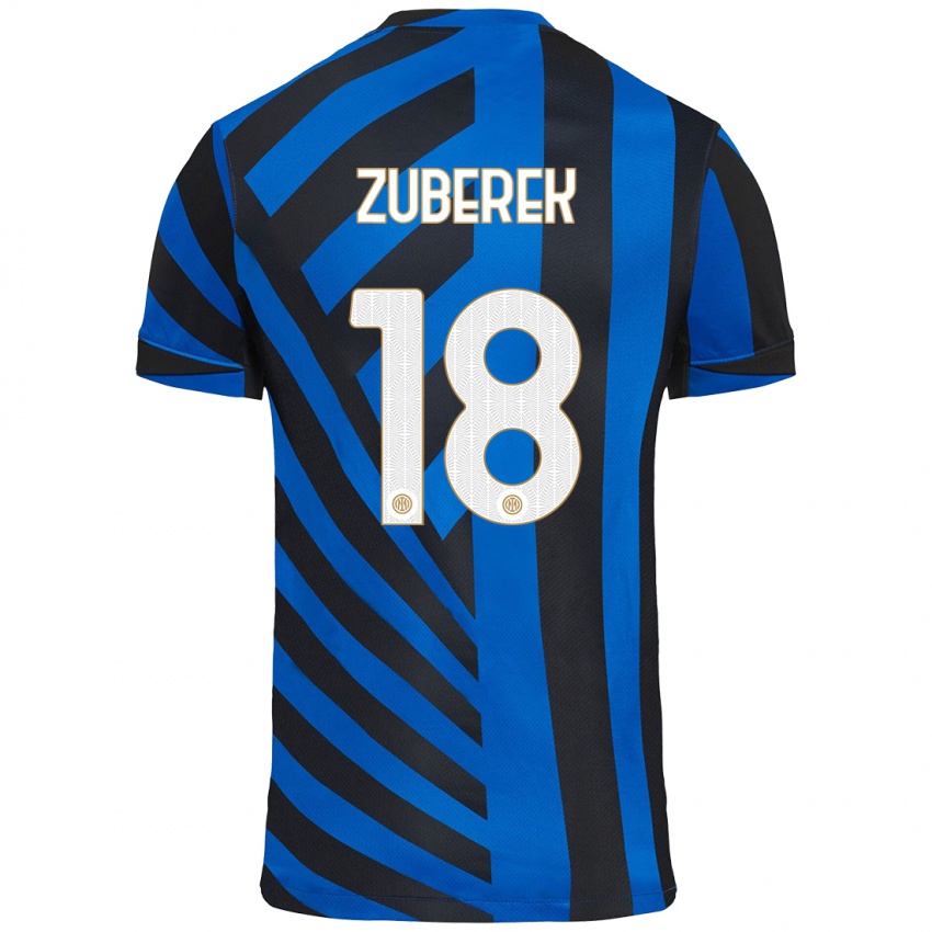 Kinder Jan Zuberek #18 Blau Schwarz Heimtrikot Trikot 2024/25 T-Shirt