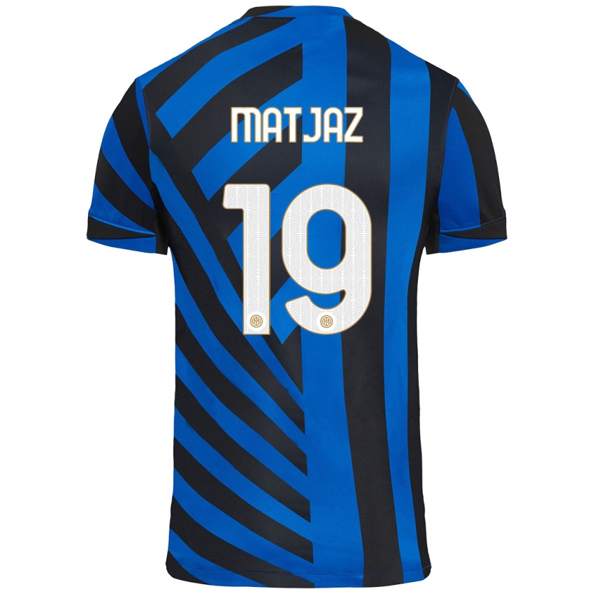 Kinder Samo Matjaz #19 Blau Schwarz Heimtrikot Trikot 2024/25 T-Shirt