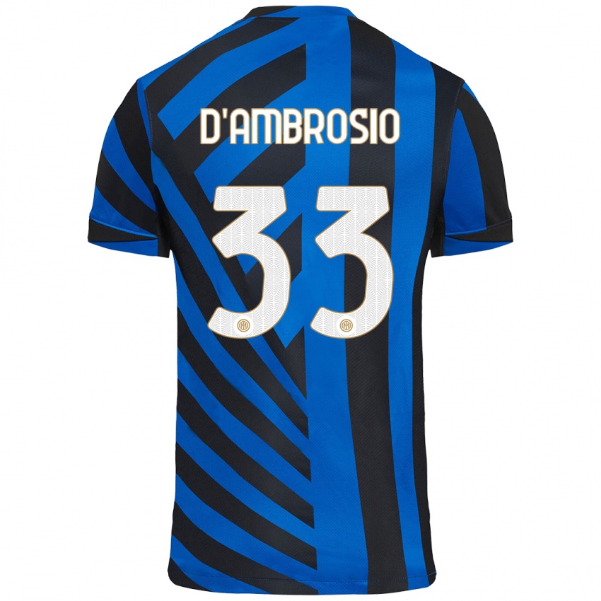 Kinder Danilo D'ambrosio #33 Blau Schwarz Heimtrikot Trikot 2024/25 T-Shirt