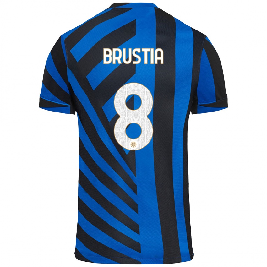 Kinder Martina Brustia #8 Blau Schwarz Heimtrikot Trikot 2024/25 T-Shirt